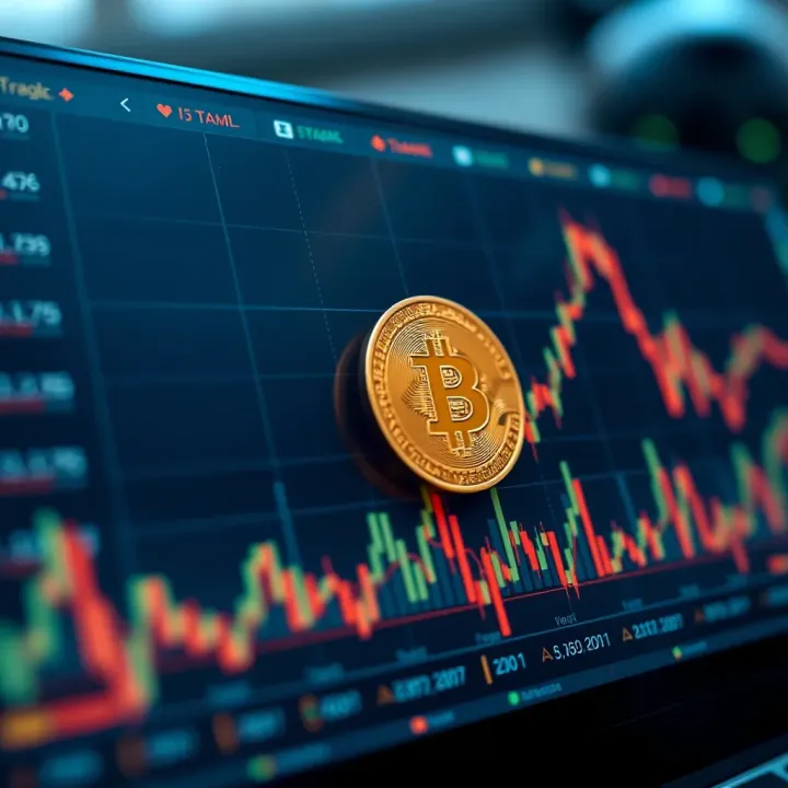 Graph showing cryptocurrency price trends and trading volume in Colombia