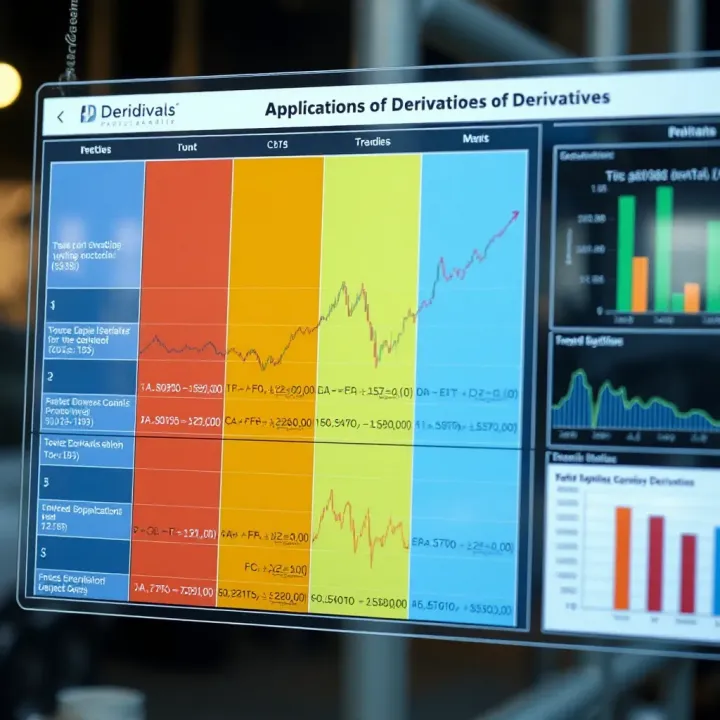 Applications of Derivatives Across Various Fields Chart displaying practical applications of derivatives in science, economics, and technology with formula annotations