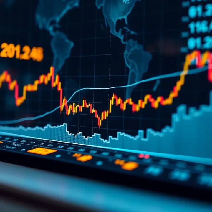 Graph showing upward and downward trends in Dogecoin cryptocurrency market