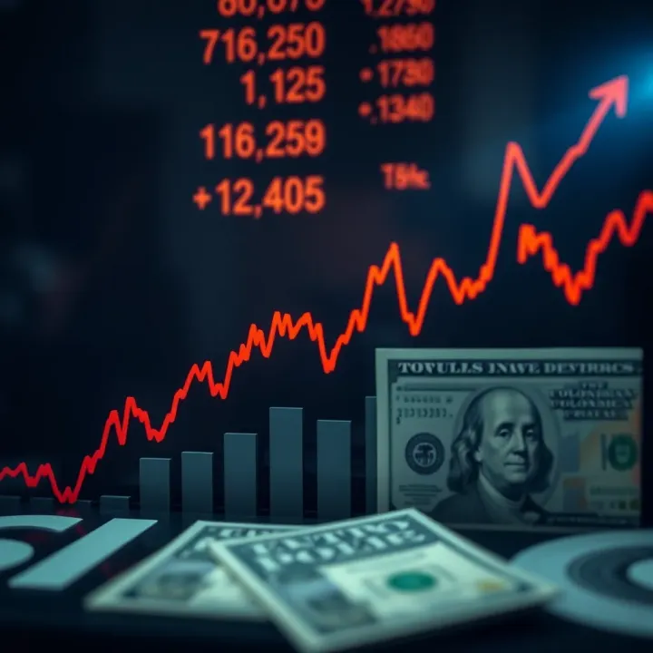 Graph showing fluctuation of US dollar to Colombian peso exchange rate influenced by economic indicators