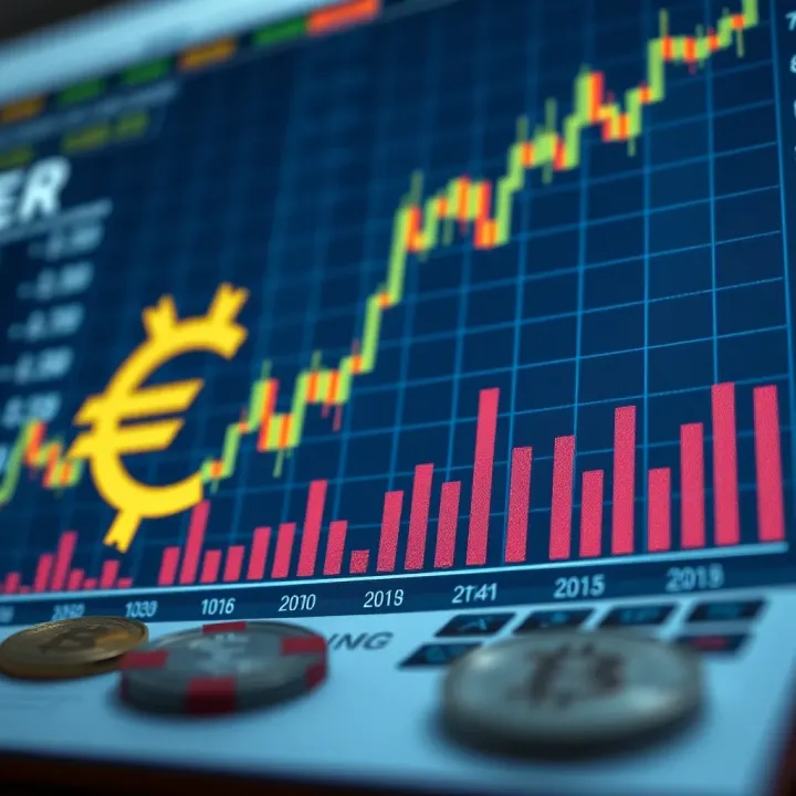 Graph showing the impact of European Central Bank and Federal Reserve monetary policies on EUR/USD exchange rate trends