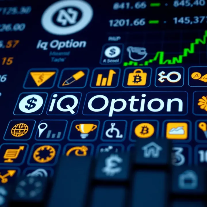 Various financial asset icons representing options and instruments available for trading