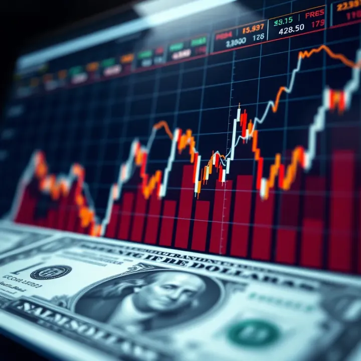 Graph showing dollar exchange rate fluctuations in Colombia with economic indicators