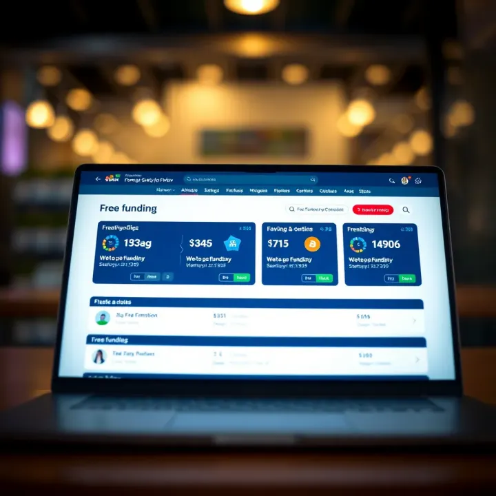 Digital platform displaying free funding options for startups in Colombia