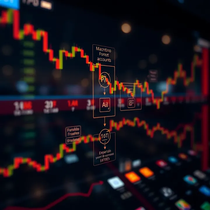 Diagram showing the flow of capital in funded Forex trading accounts