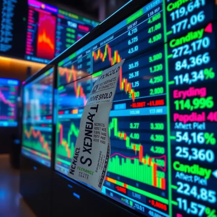 Global currency exchange rates and financial data on digital screens
