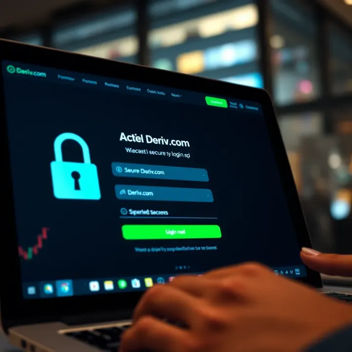 Login page interface of www.deriv.com showing secure access options