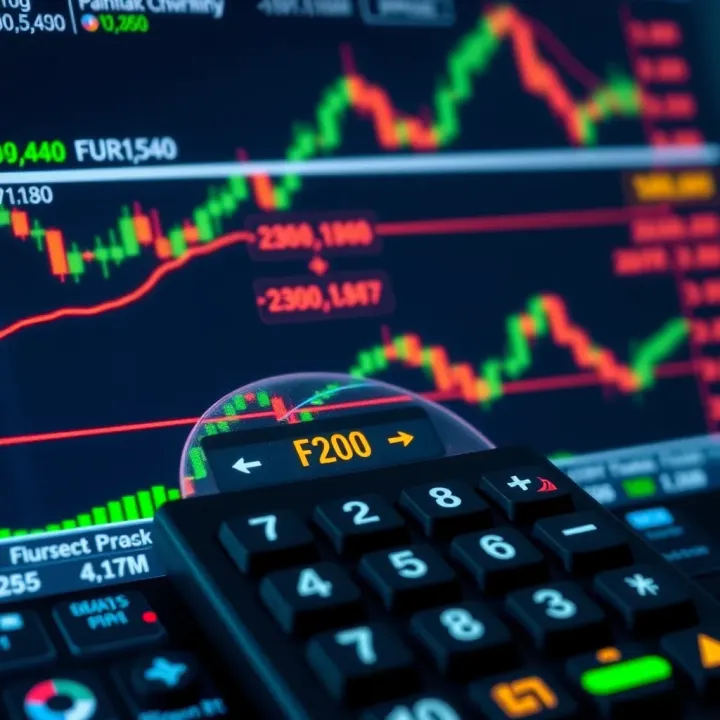 Forex trading screen showing pip calculations and currency pairs