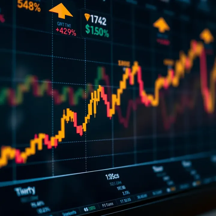Cryptocurrency Market Trends Overview Graph showing cryptocurrency market trends with upward and downward price movements
