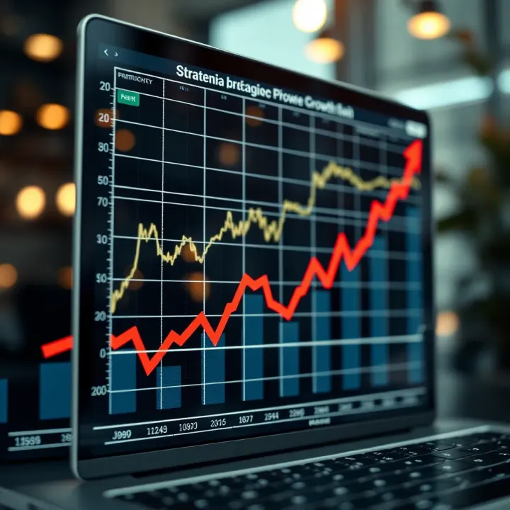 Graph showing rising profits with strategic business growth