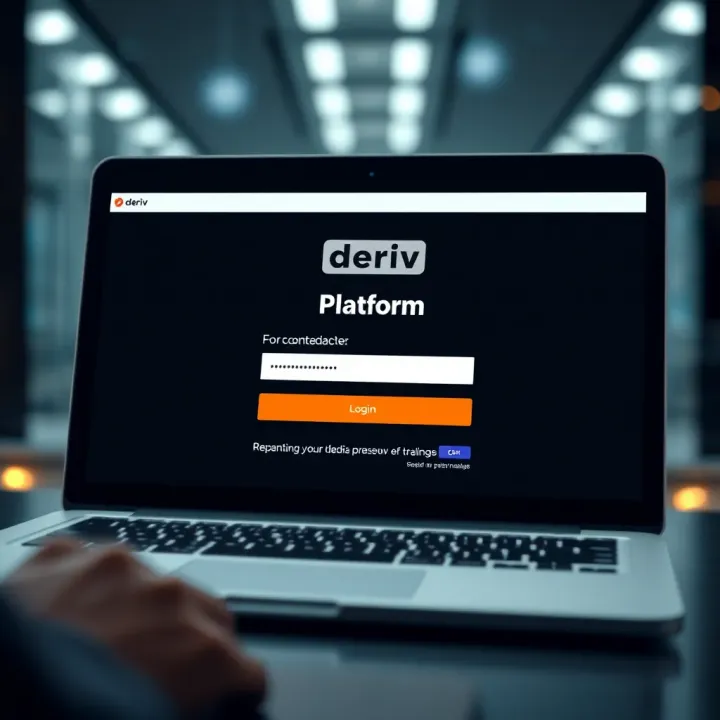 Login screen of Deriv trading platform with username and password fields