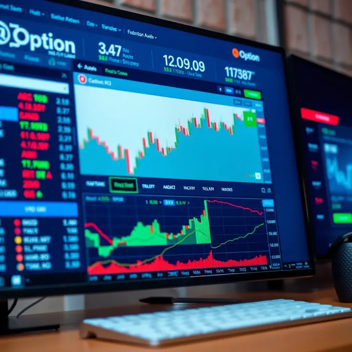 Overview of Financial Assets and Trading Tools on IQ Option Digital screen showing variety of financial assets and trading platform interface