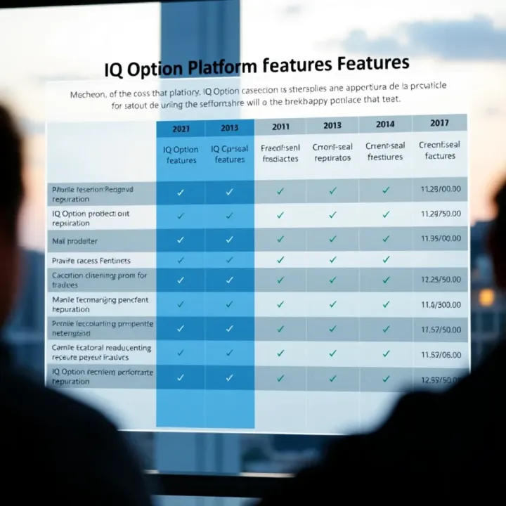 Comparison chart of IQ Option features across different platforms for Colombia users
