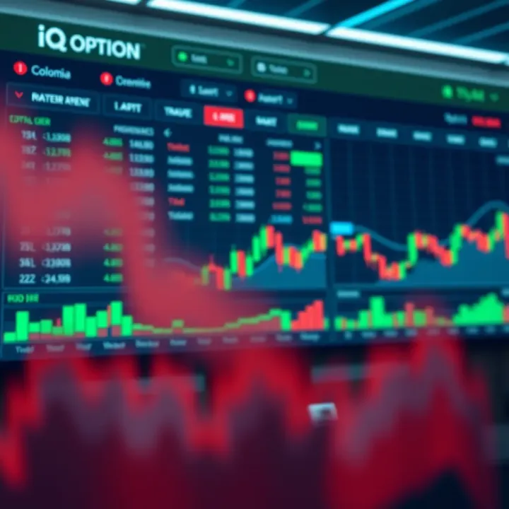 Overview of IQ Option trading platform interface showing various financial asset options and market charts