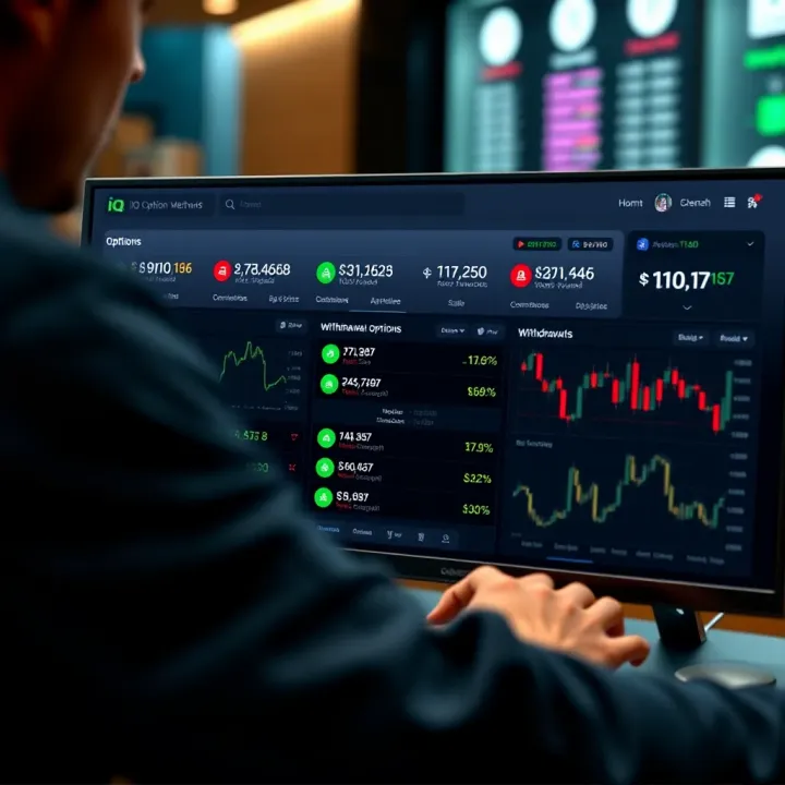 Overview of Withdrawal Methods on IQ Option Platform User navigating withdrawal options on the IQ Option trading platform dashboard