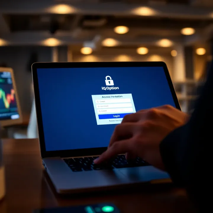 Accessing the IQ Option Investment Platform Secure login screen for IQ Option platform on a digital device