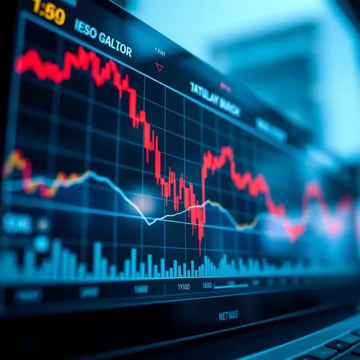 Graph showing steep market decline and financial data trends during a stock index crash