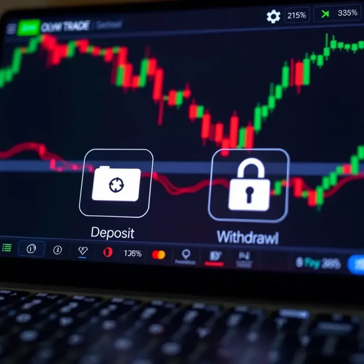 Secure Deposit and Withdrawal Methods on Olym Trade Secure online transaction icons representing deposit and withdrawal methods on trading platform