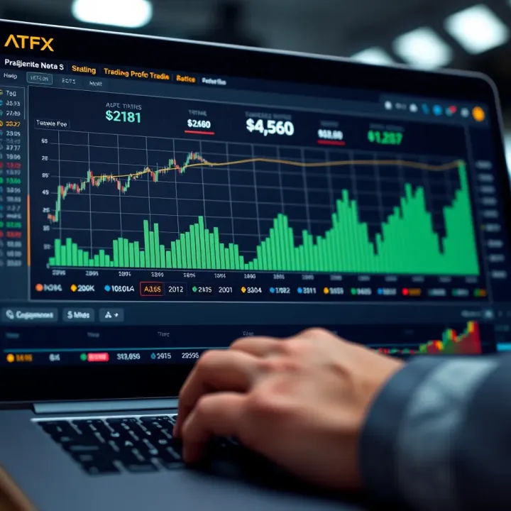 Graph showing trading platform performance metrics and user ratings for ATFX