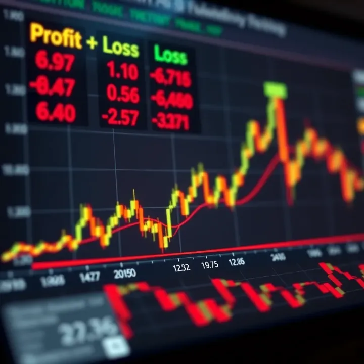 Graph showing profit and loss outcomes based on pip calculations in currency trading