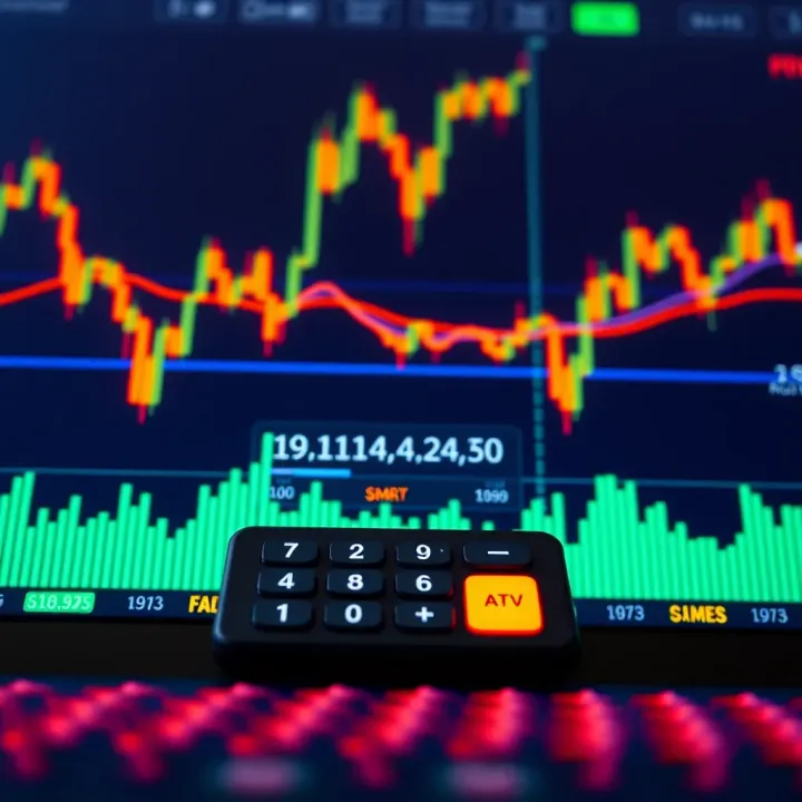 Forex trading platform displaying pip calculator results for currency pairs