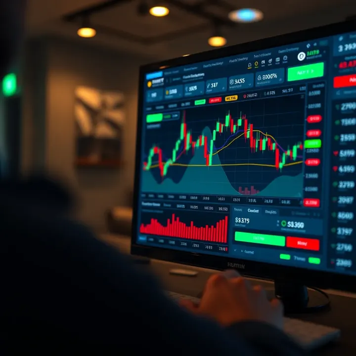 Pocket Option Demo Trading Platform Interface User interface of Pocket Option demo trading platform showing charts and virtual balance