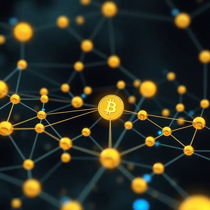 Illustration of blockchain network connecting multiple nodes symbolizing Bitcoin technology and regulatory impacts