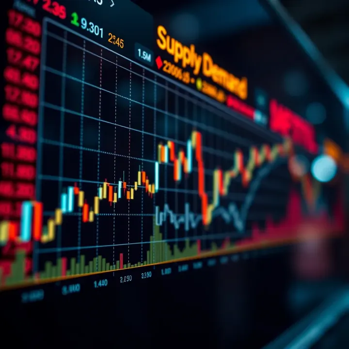 Chart showing price movements influenced by supply and demand dynamics in trading
