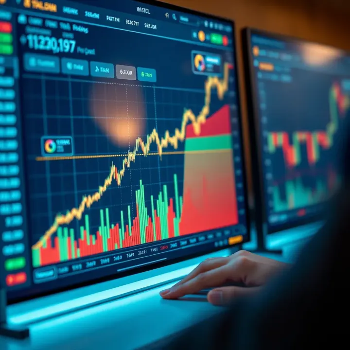 Chart showing commission growth from affiliate program on trading platform