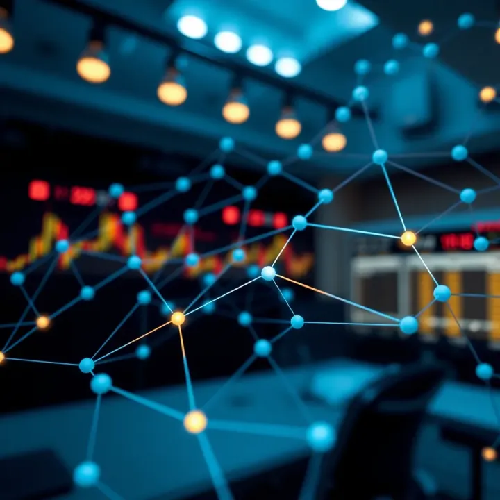 Referral Network in Quotex Affiliate Program Illustration of digital connections symbolizing referral network in trading