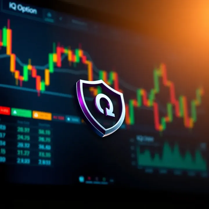 Risk management concept with financial charts and protective shield icon