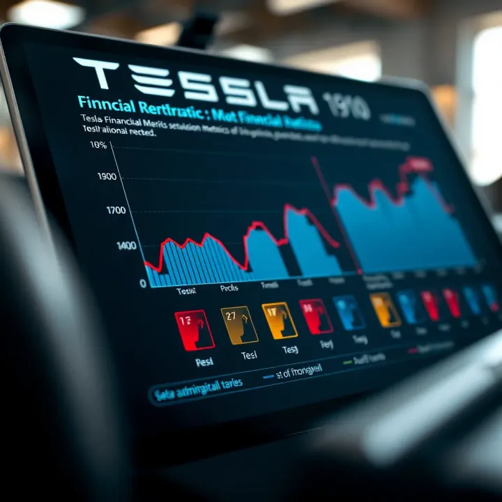 Comparison chart depicting Tesla's key financial metrics against automotive and tech sectors