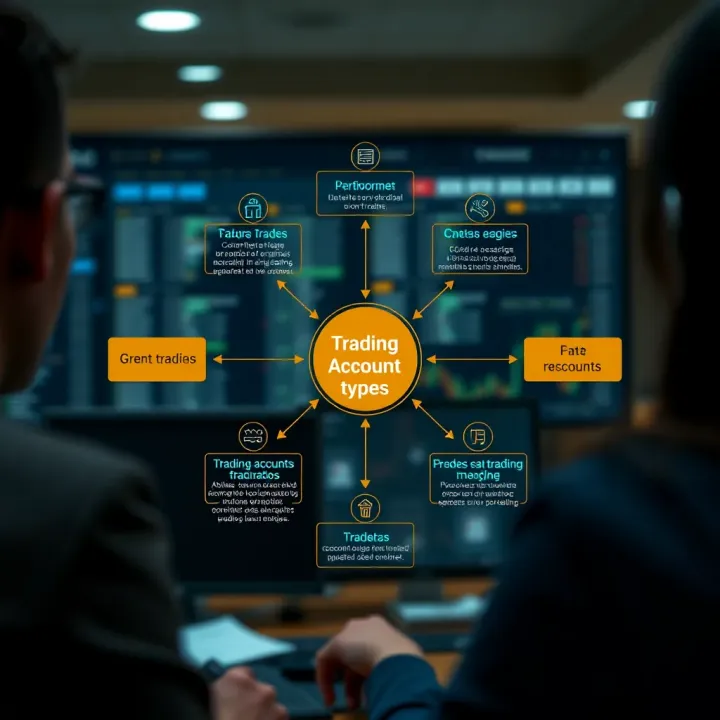 Diagram illustrating different types of trading accounts and their features