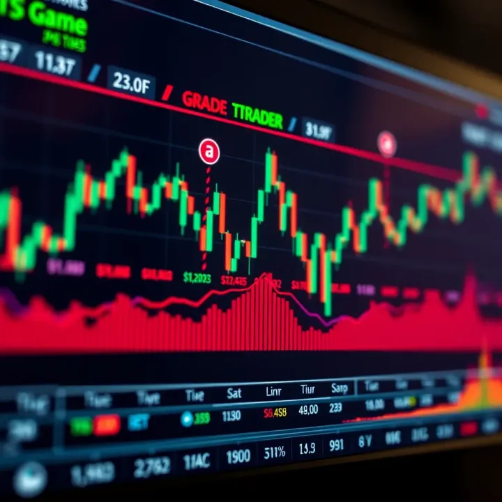 Chart displaying classic bullish and bearish trading patterns with key price points marked