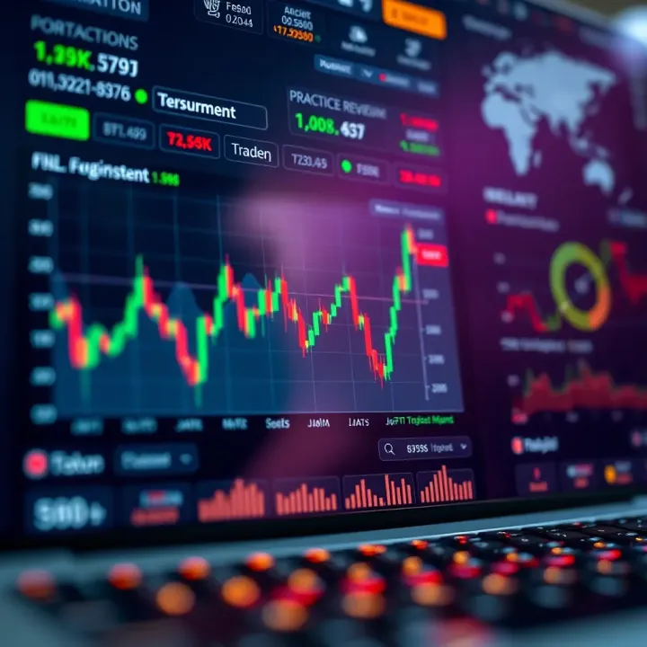 Financial Data and Performance Metrics in Practice Trading Account Graph showing financial data and trading performance metrics in a practice account