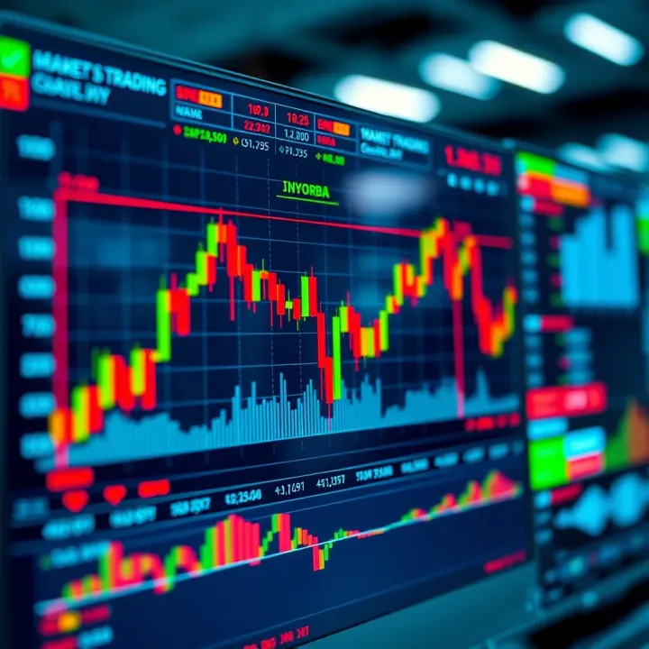 Graph displaying trading activity on a digital platform with Colombian market indicators