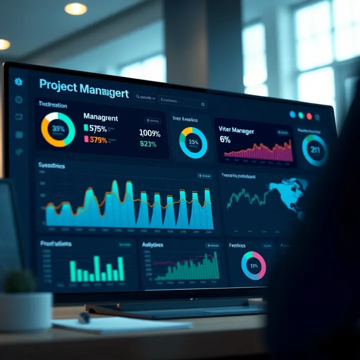 Dashboard showing investment project management tools and analytics