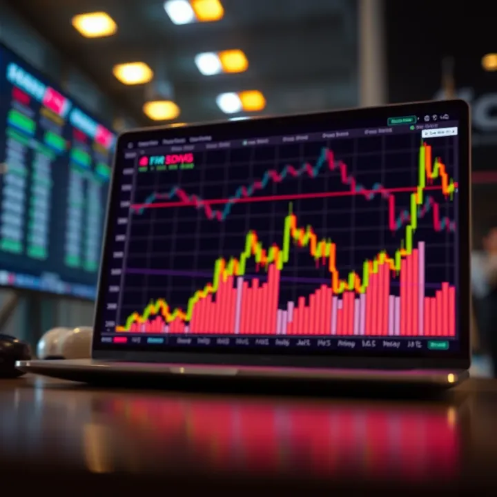 Graph displaying automated trading performance and market trends