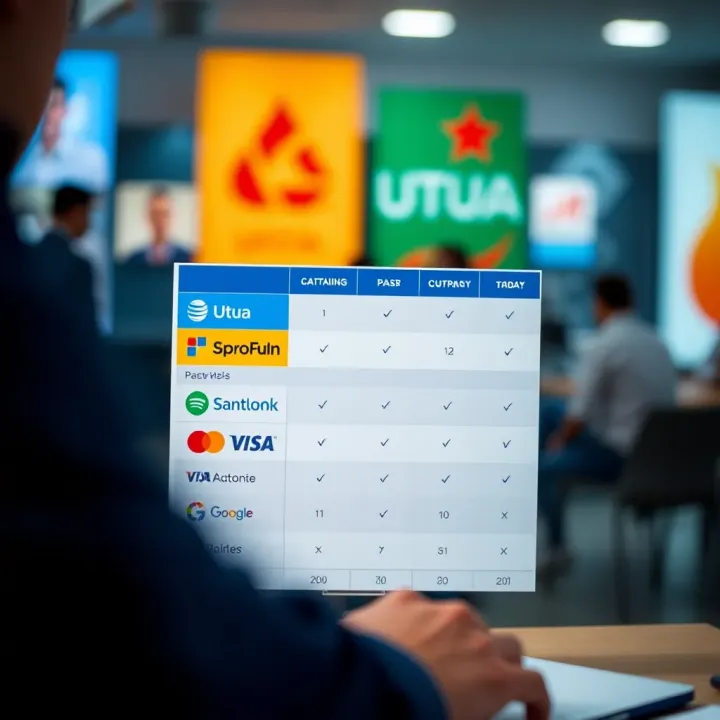 Comparison chart showing different digital service apps popular in Colombia