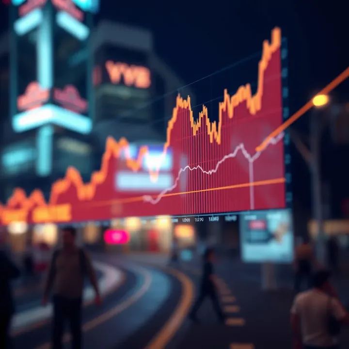 Graph showing market volatility fluctuations over time