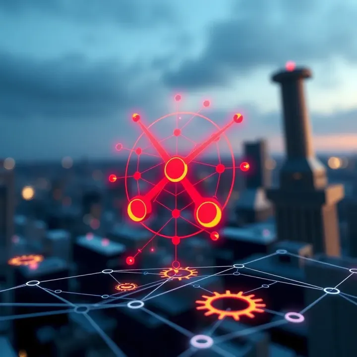 Impact of Technology and Regulation on XRP Adoption Illustration of blockchain network and regulatory symbols affecting XRP adoption